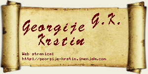 Georgije Krstin vizit kartica